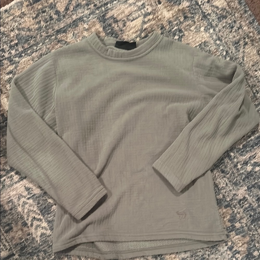 Women’s Sage Green Grid Fleece Pullover